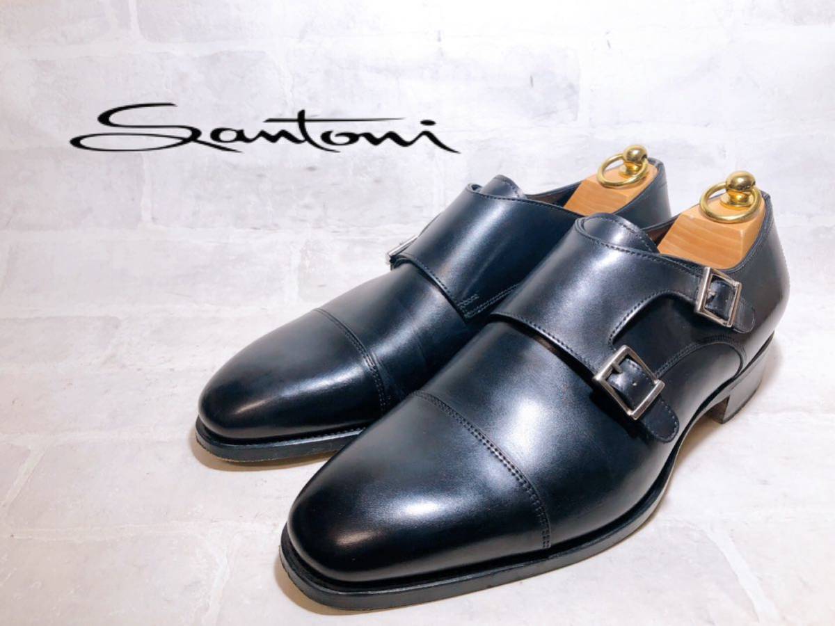 極美品】Santoni サントーニ 最高級 ダブルモンク ビジネスシューズ