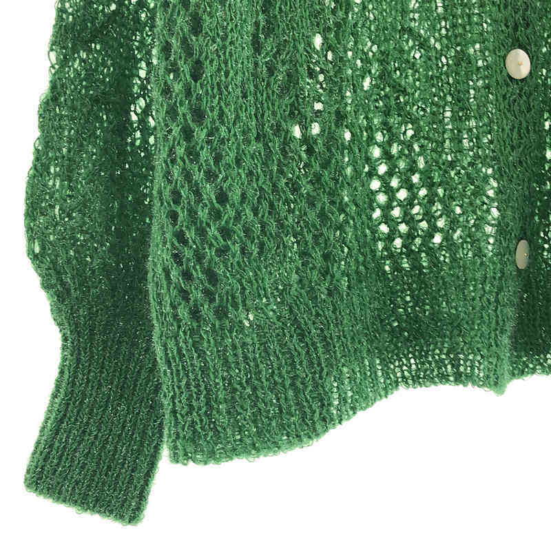 [ новый товар ] Mame Kurogouchi /mame черный go chi| 2022SS | Botanical Pattern Knitted Lame Cardigan | 1 | зеленый | женский 