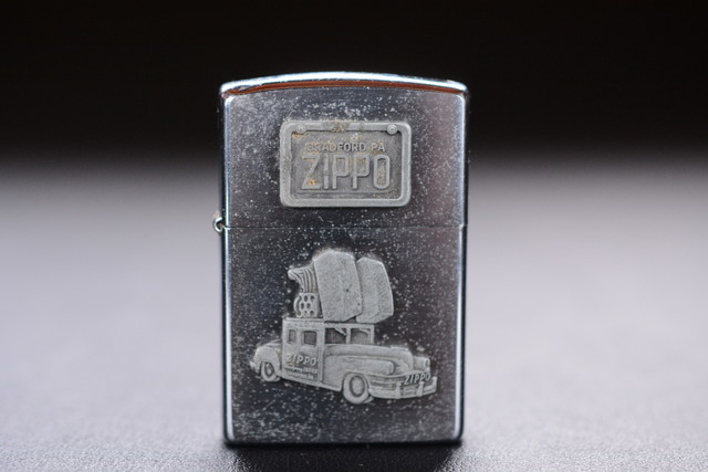 古いライター ZIPPO アメ車 検索用語→Aレター100g10内オイルライタージッポー_画像1