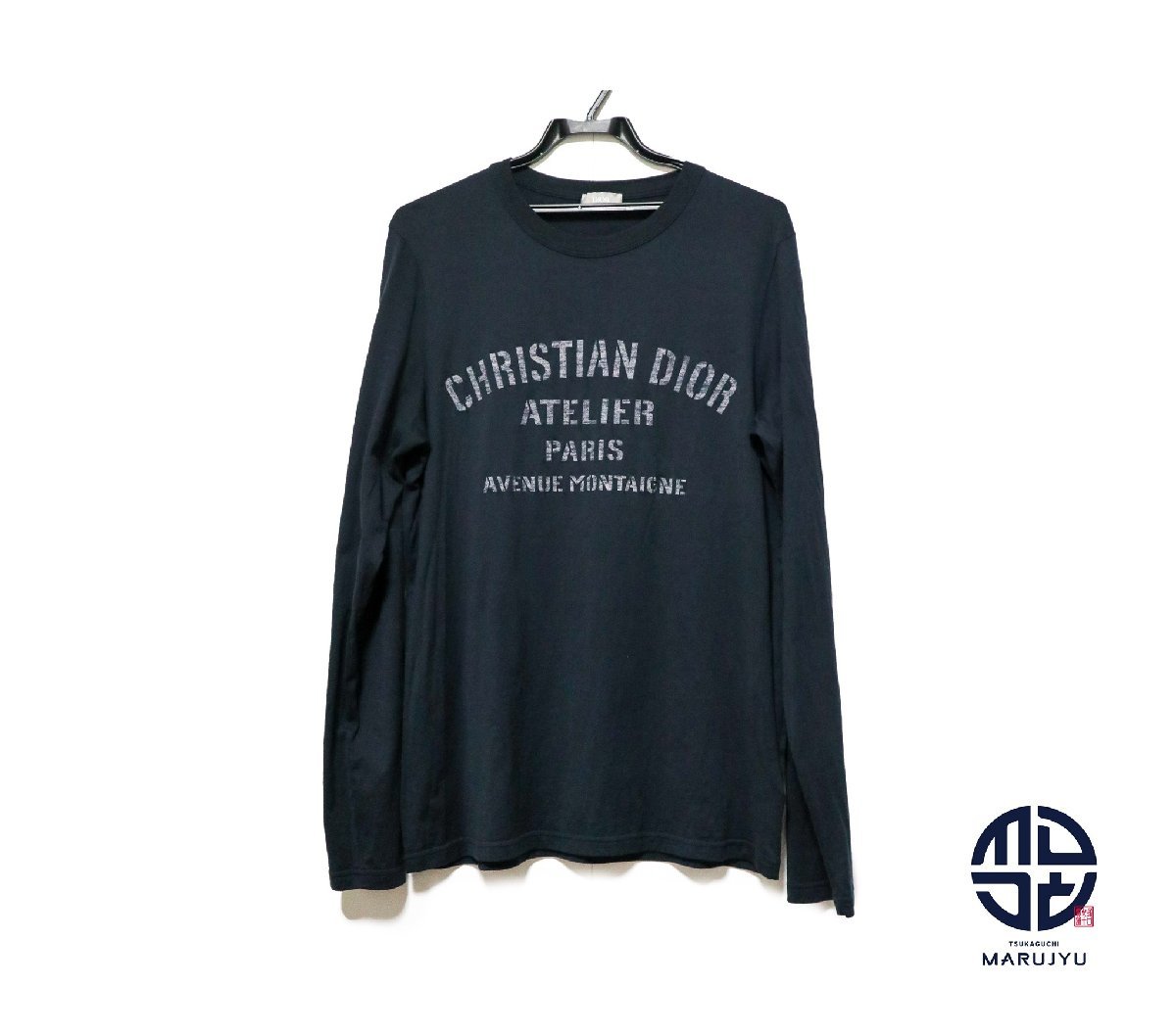 DIOR ディオール ネイビー アトリエ 長袖 ロング ロゴ Tシャツ 043J611A0589 メンズ 服 アパレル サイズXL_画像1