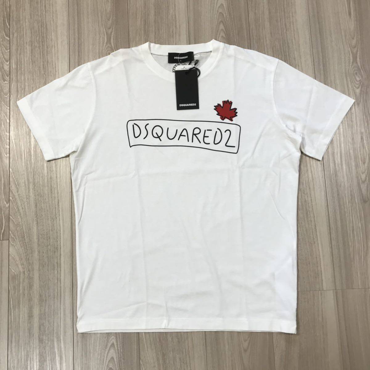 信頼】 T-SHIRT SUPERCREW LOGO DSQUARED2 L Tシャツ イラスト 落書き