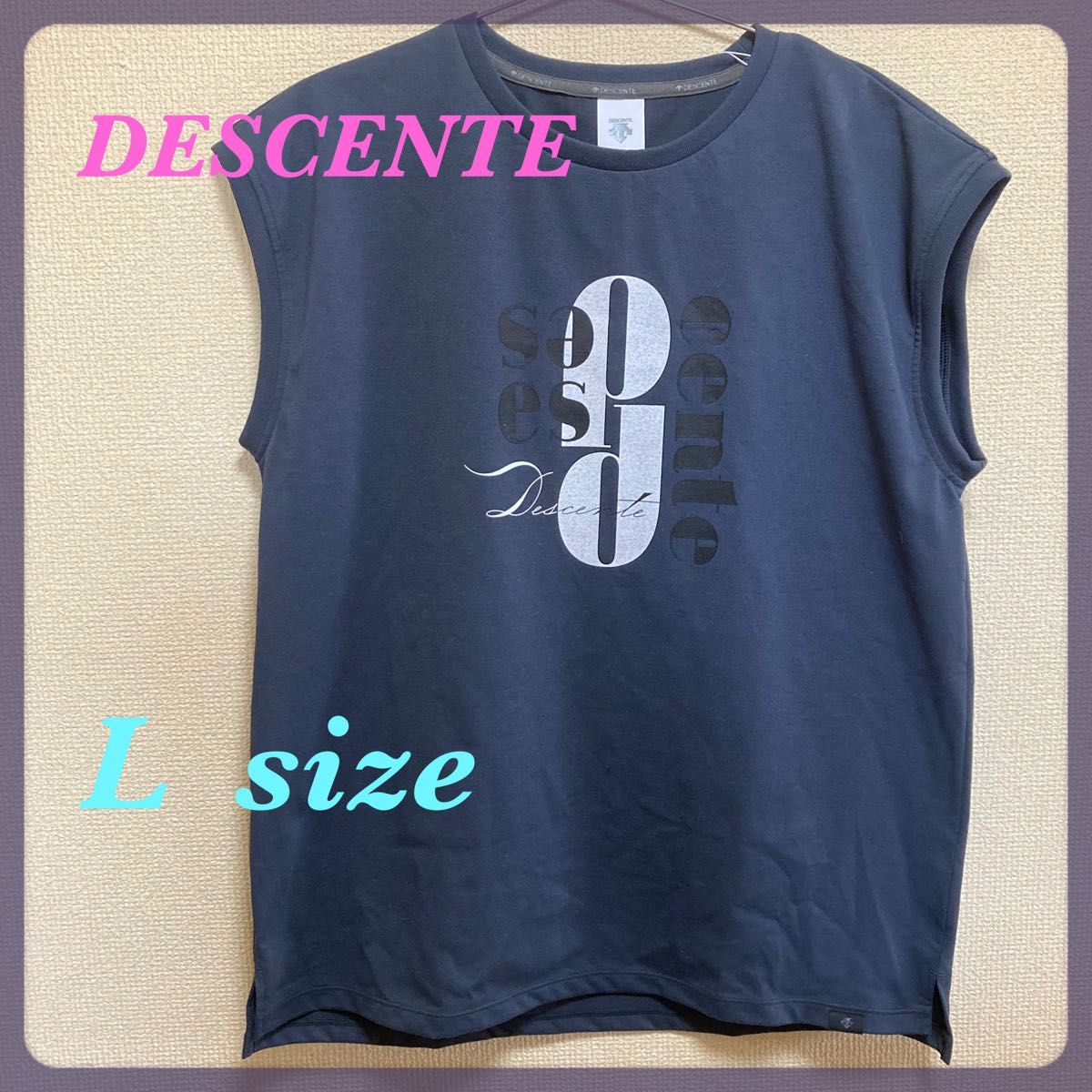 新品・未使用　DESCENTE Tシャツ　Lサイズ　ネイビー