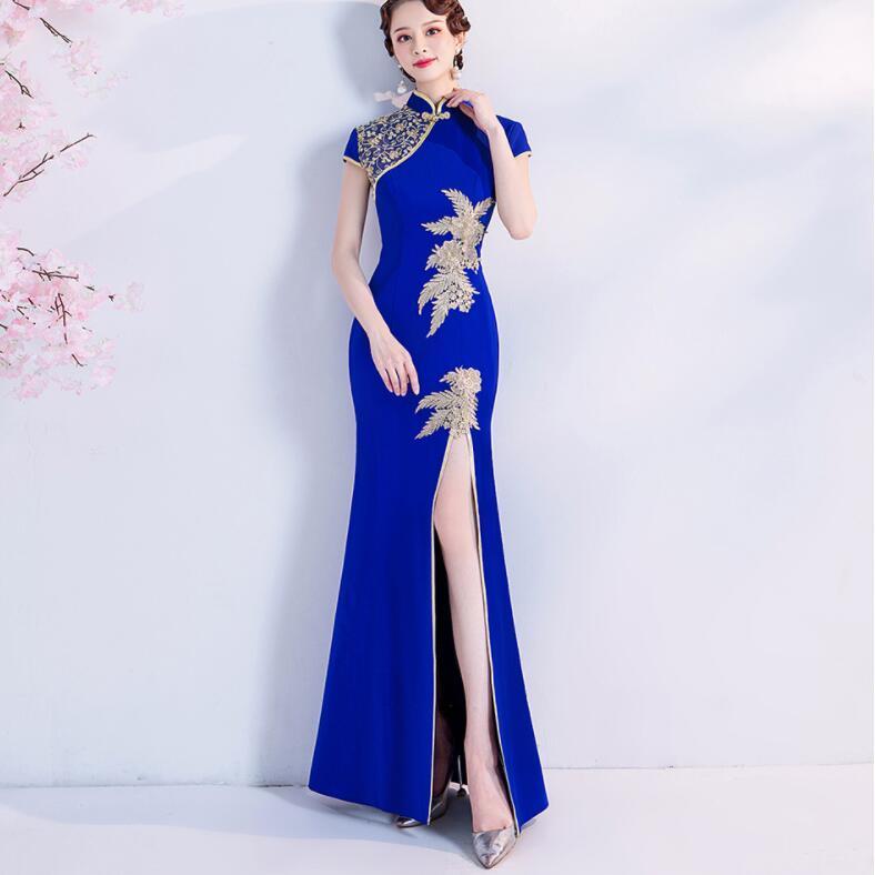  быстрое решение ) надеты платье в китайском стиле вечернее платье длинное платье коричневый ina одежда One-piece разрез синий красный маленький ~ большой размер 2 следующий . презентация Mai шт. 