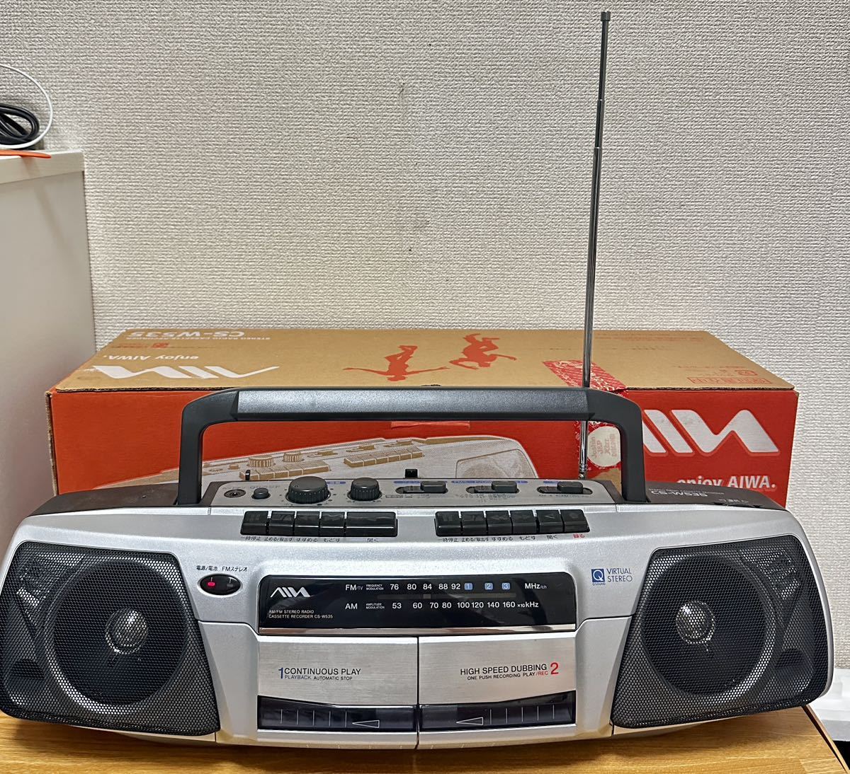 極美品 enjoy AIWA エンジョイ アイワ CS-W535 ラジカセ ダブル