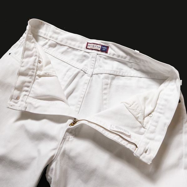90's USA製 JCペニー アリゾナジーンズ ホワイトデニム パンツ (36×30) 白 ルーズフィット ストア系 90年代 アメリカ製 旧タグ オールド_画像6
