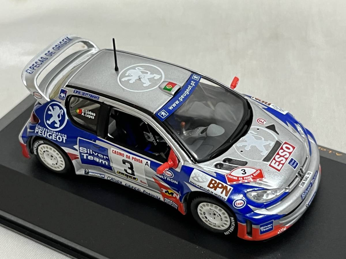 ixo 1/43 プジョー 206 WRC #3 2001 ポルトガル国内ラリー選手権 チャンピオン アドルツィロ・ロペス_画像6