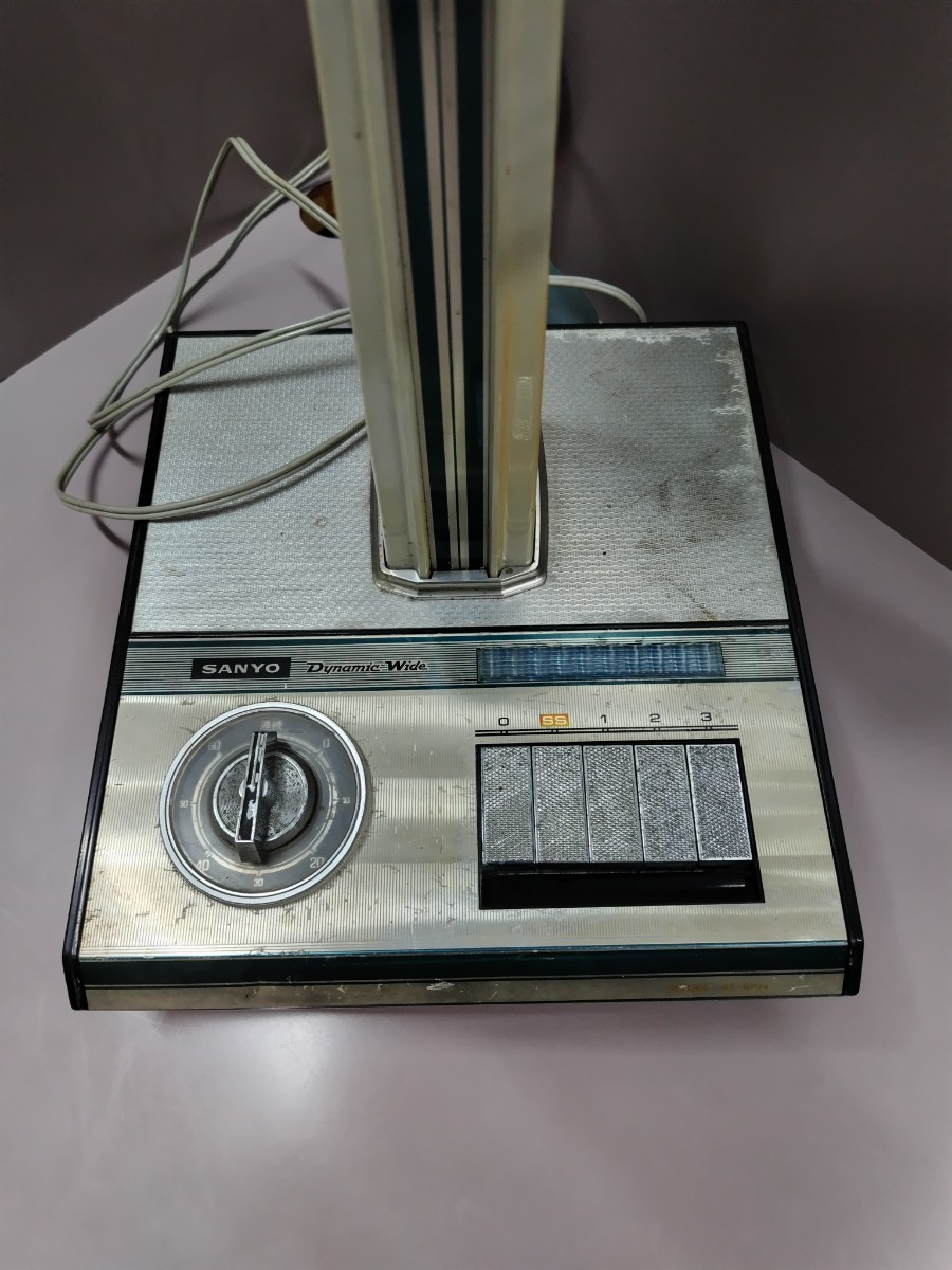K:SANYO 三洋 扇風機 昭和レトロ 伸縮タイプ dynamic wide 動作確認 首