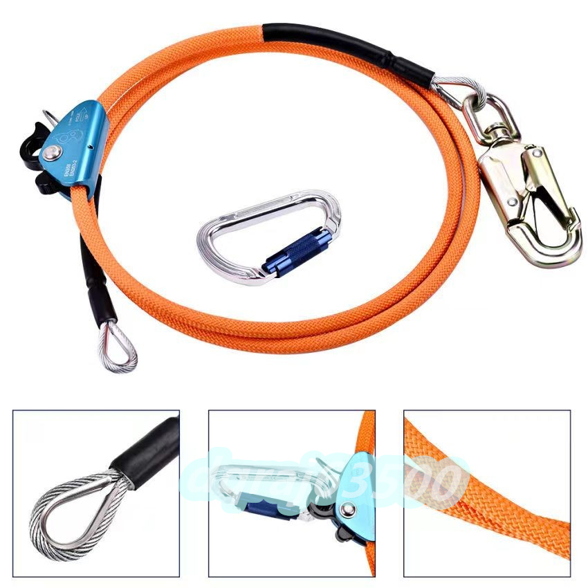 高級★安全ロープ ランヤード ワークポジショニングロープハーネス安全帯 ツリークライミング 伐採 安全ロープ フリップラインキット