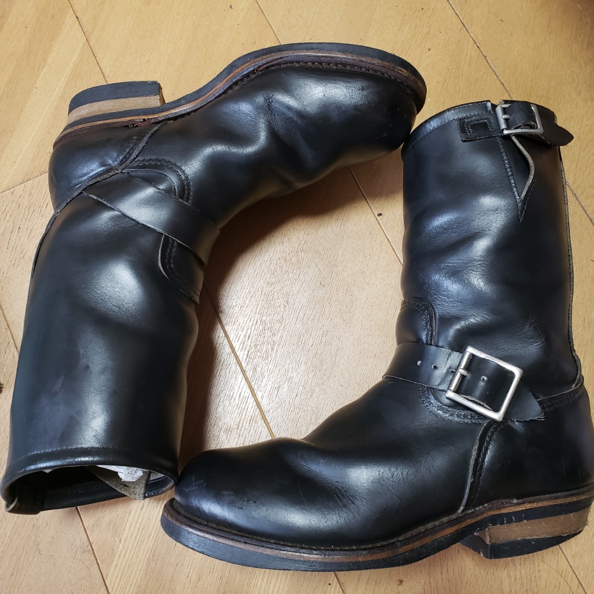 PT91 ヴィンテージ REDWING レッドウィング 2268 エンジニアブーツ engineer boots 米国製 vintage レザー leather シューズ shoes 黒black_画像4