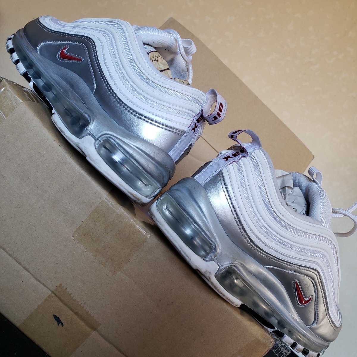 NIKE ナイキ AIRMAX エアマックス 97 QS スニーカー sneaker 白×銀 shoes シューズ 27.5㎝ 靴 white silver ランニング US9.5 靴 running