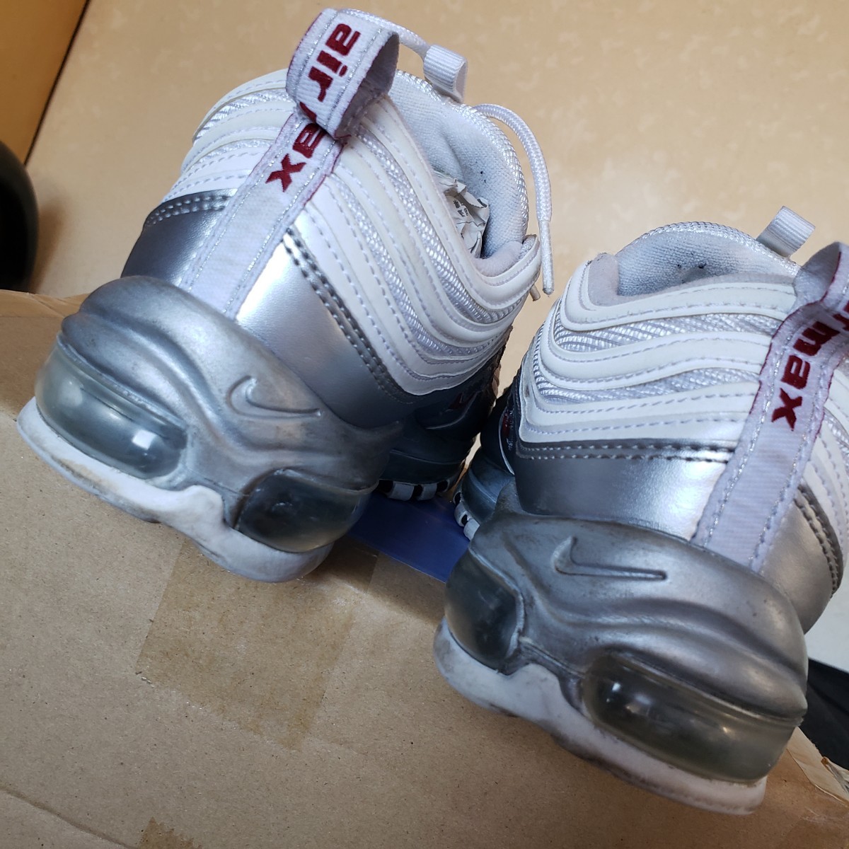 NIKE ナイキ AIRMAX エアマックス 97 QS スニーカー sneaker 白×銀 shoes シューズ 27.5㎝ 靴 white silver ランニング US9.5 靴 running