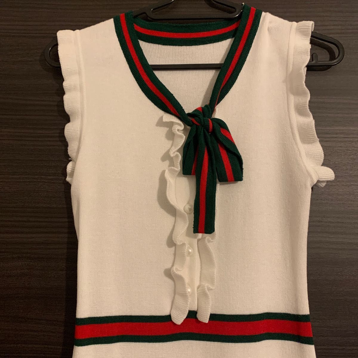 GUCCI風 グッチ風 ニットノースリーブミニワンピース ニット GUCCI風 グッチ風 ニットノースリーブミニワンピース ニット