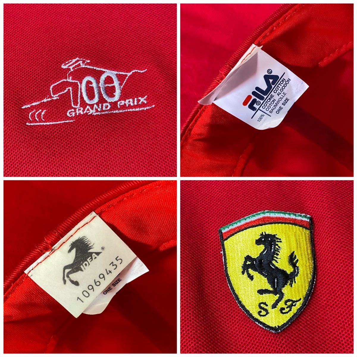 FERRARI FILA 700TH GRAND-PRIX AT BERGIAN GP 2004 AND SCHUMI 7TH WORLD CHAMPION POLO & CAP フェラーリ フィラポロシャツ 帽子_画像9