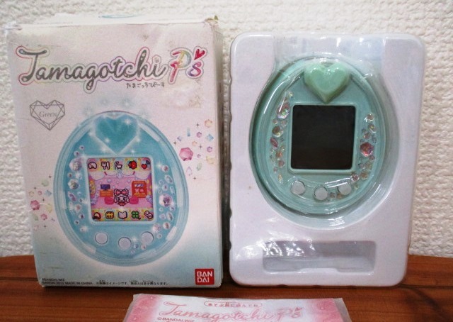 Tamagotchi P's たまごっちピース たまごっちぴーす グリーン 箱 取説