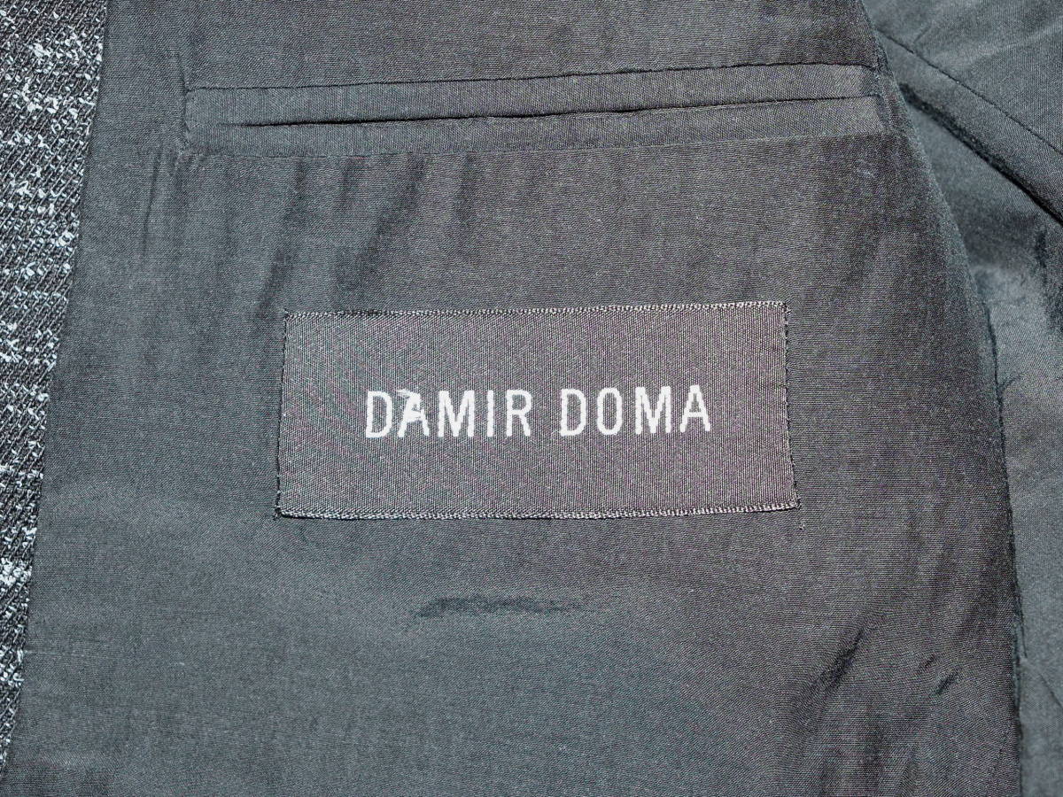 美品 damir doma ダミールドーマ 14AWスタンドカラーツイードセットアップスーツ46 Italy製_画像3