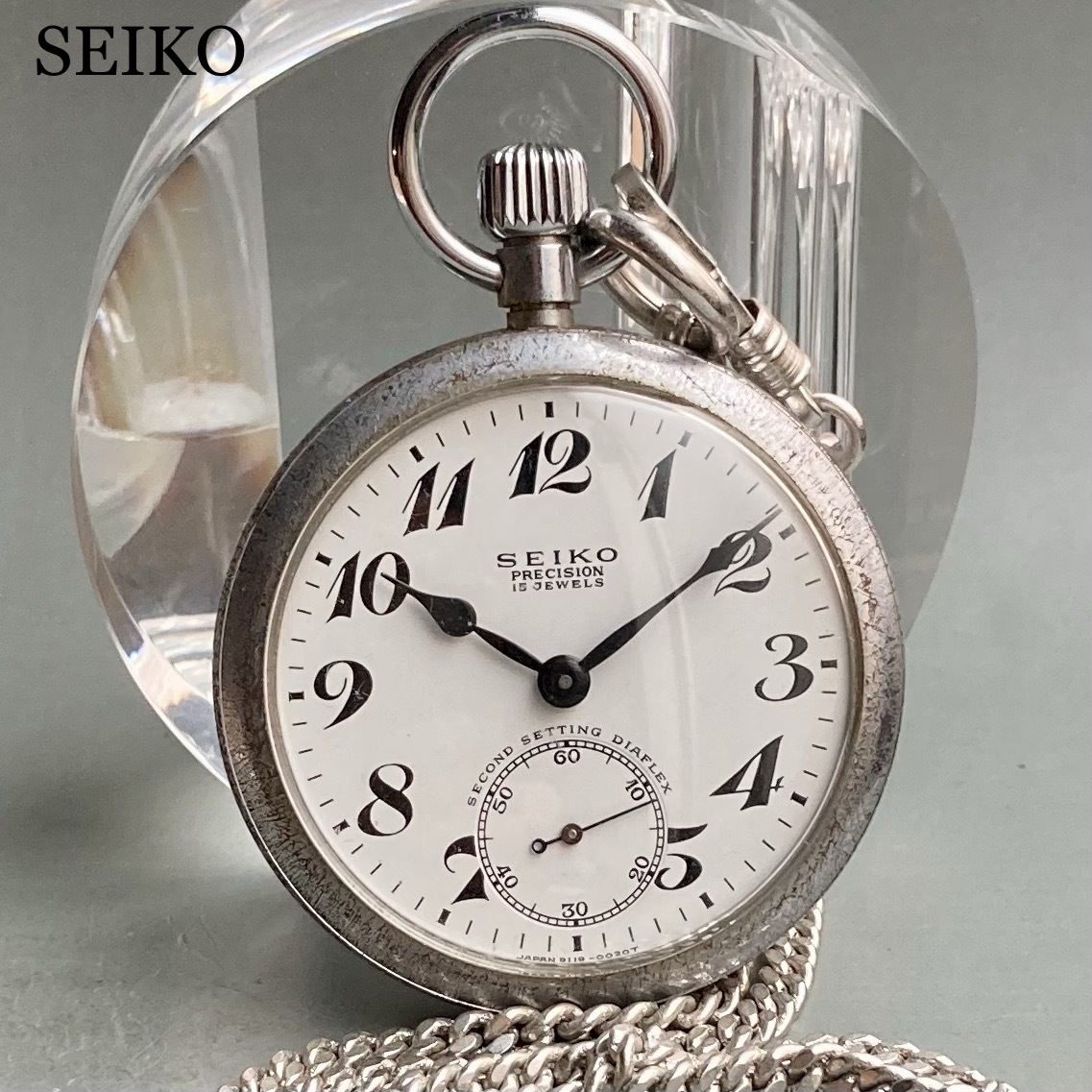 【動作品】セイコー SEIKO アンティーク 懐中時計 南海電鉄 難列 手巻き ケース径50㎜ ビンテージ ポケットウォッチ 鉄道時計_画像1