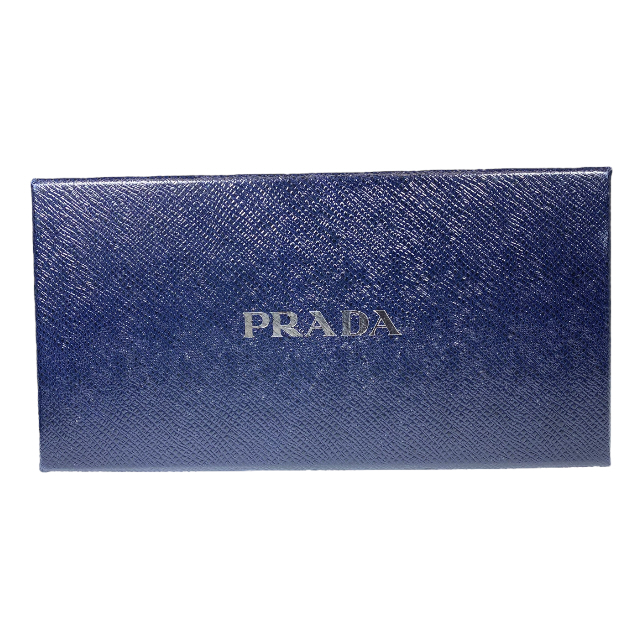 PRADA プラダ 財布 長財布 ロングウォレット 二つ折り財布 折り財布 ロゴ レザー ネイビー_画像10