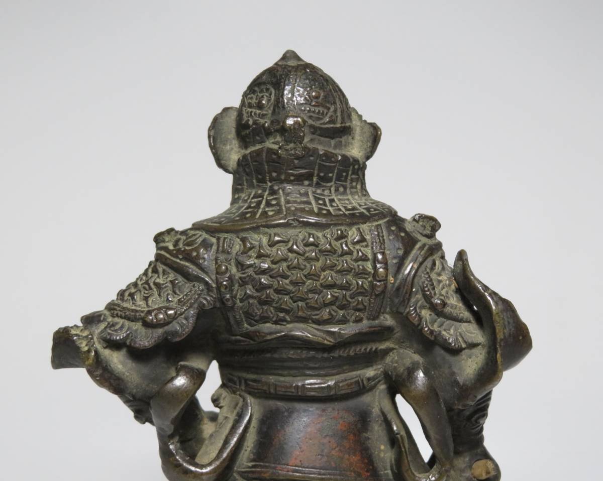 中国美術 古銅製 關公像 韋陀菩薩 仏像 武神 時代物 H14cm 中国美術 古銅製 關公像 韋陀菩薩 仏像 武神 時代物 H14cm
