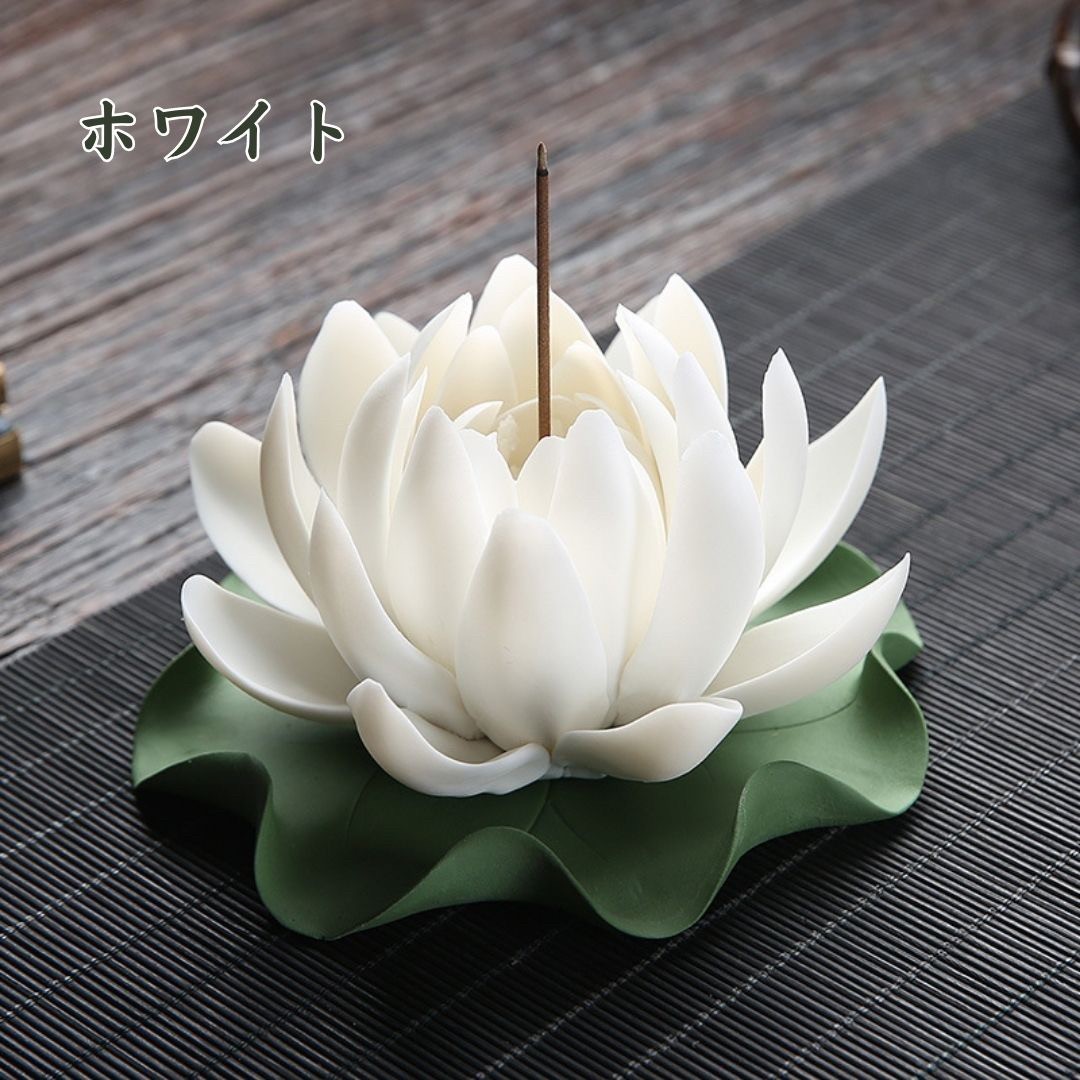  fragrance establish lotus. flower incense stick establish -Ver2- is possible to choose 6 color leaf .. attaching lotus flower feng shui better fortune objet d'art ..