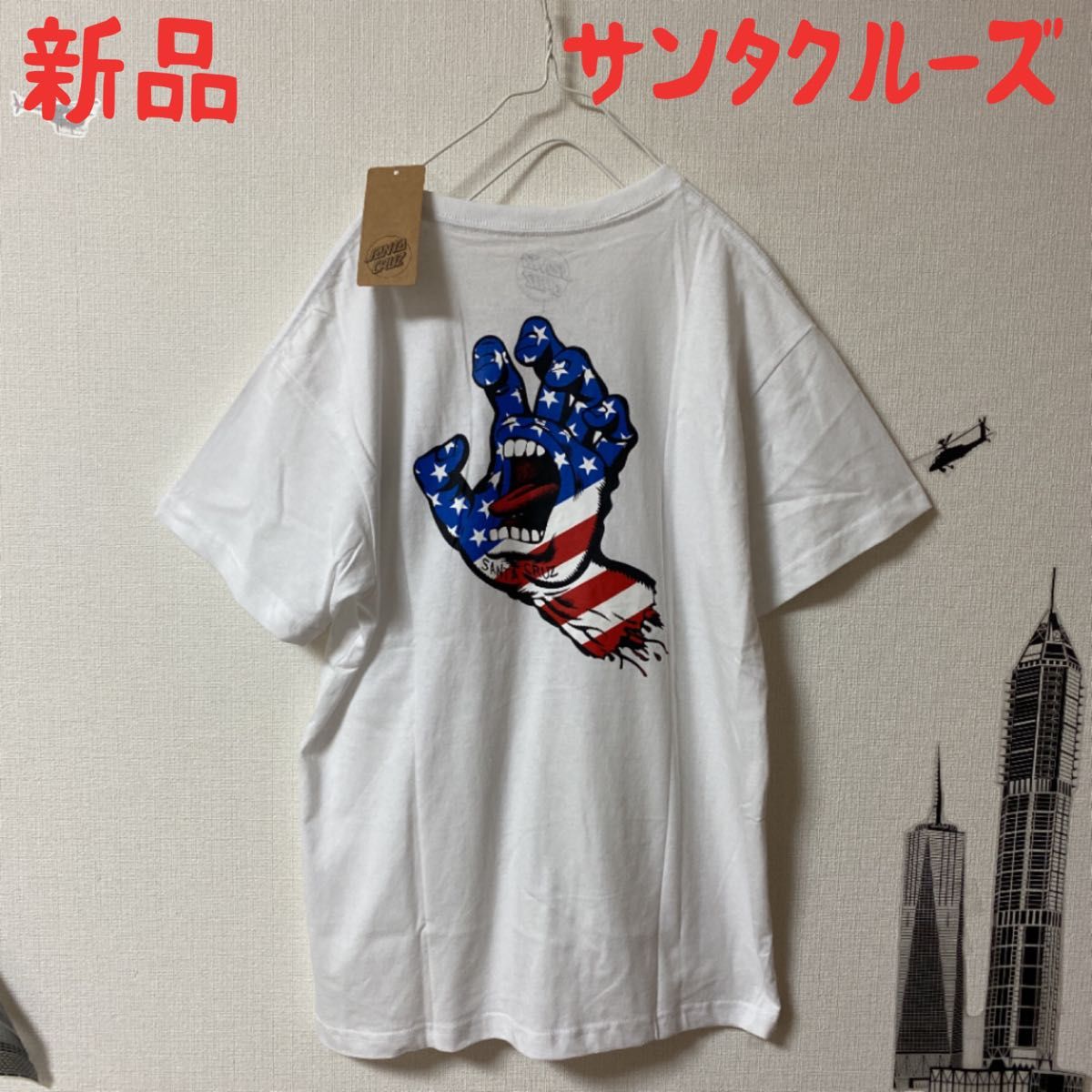 希少　新品　サンタクルーズ  星条旗カラー　tシャツ