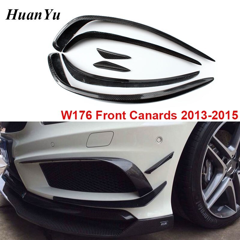 * cheap * front bumper Canard splitter grill foglamp cover carbon Benz W176 A Class sport AMG A160 A180 A45