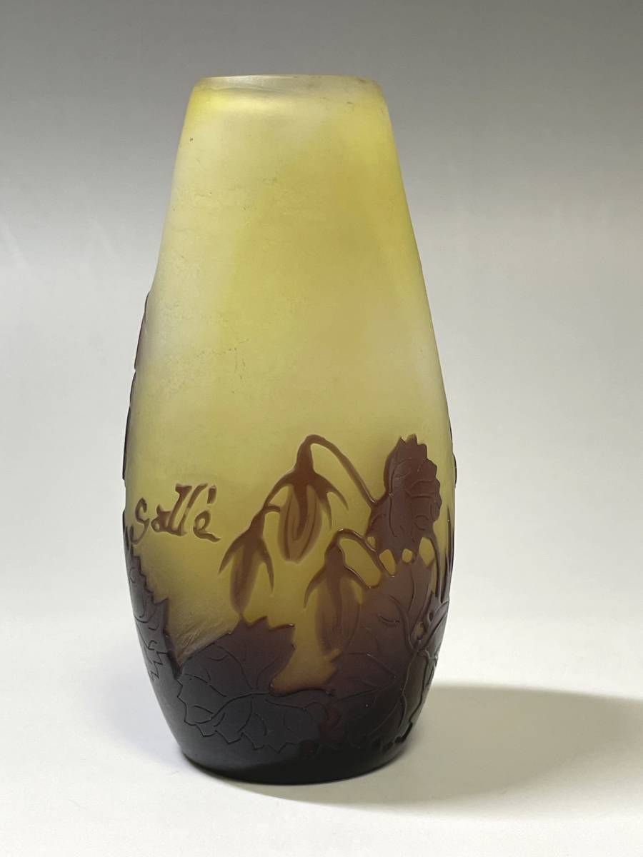 本物保証☆エミール ガレ Emile galle 花瓶 10cm 多色多層被せガラス