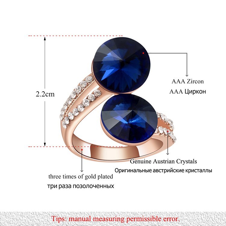 指輪 リング オーストリア ジルコニア クリスタル 青 ブルー ピック リング レディース_画像2