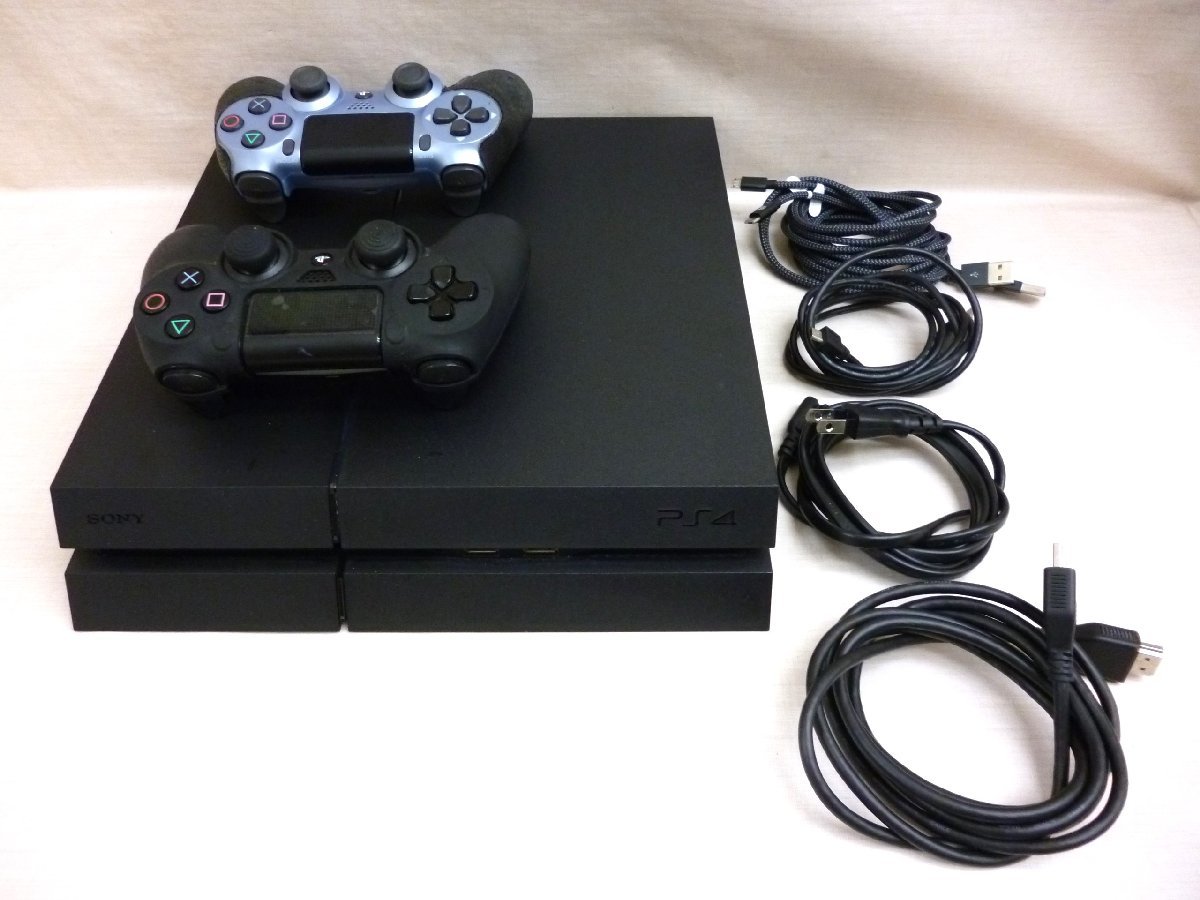 【大黒屋】中古 SONY PlayStation4 500GB CUH-1200A ジェットブラック PS4 コントローラー2個