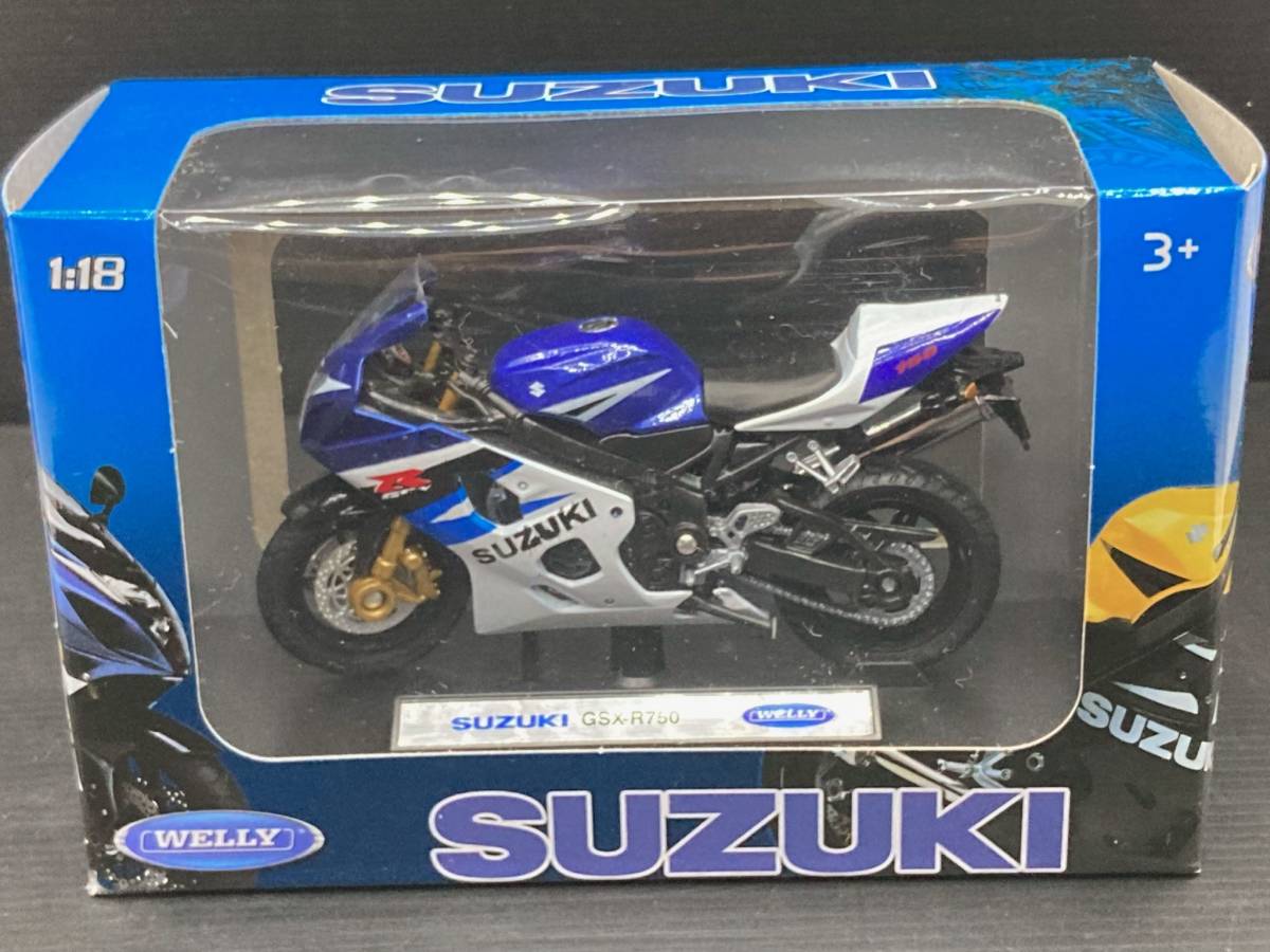 WELLY Suzuki GSX-R750 1/18 мотоцикл SUZUKI миникар 