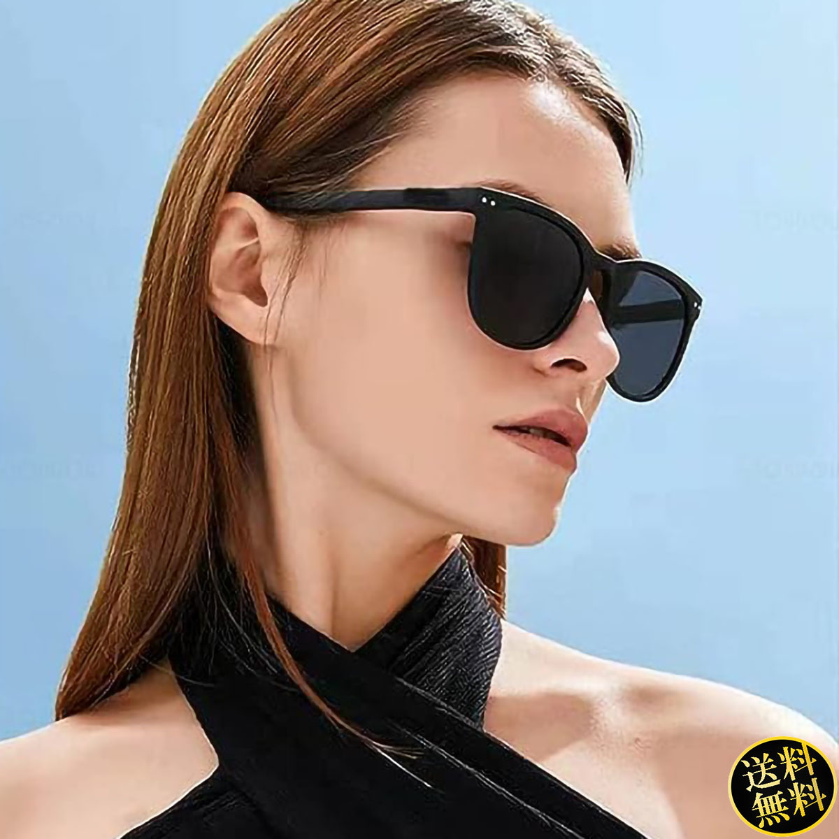 [ comfortable . put on . feeling . possible to enjoy ] folding sunglasses black round type storage sack polarizing lens UV400 protection fashion lady's feeling of luxury 