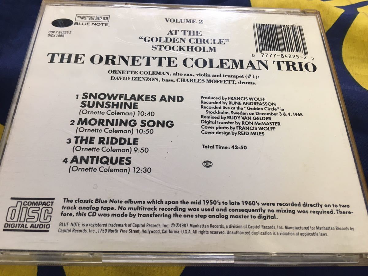 Ornette Coleman★中古CD/US盤「オーネット・コールマン～At The Golden Circle Vol.2」_画像2