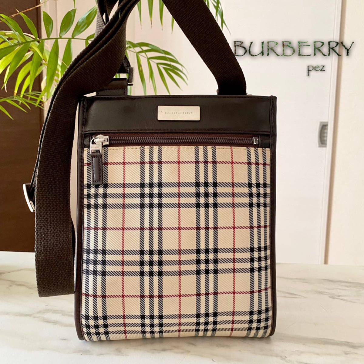 超美品 正規品 BURBERRY バーバリー レザーショルダーバッグ ノバ