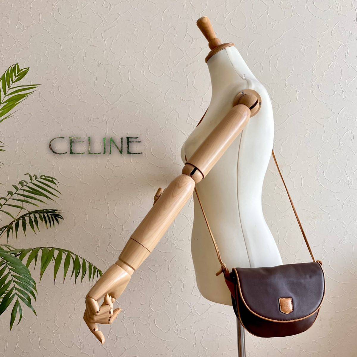 正規品 美品 CELINE オールドセリーヌ レザーショルダーバッグ