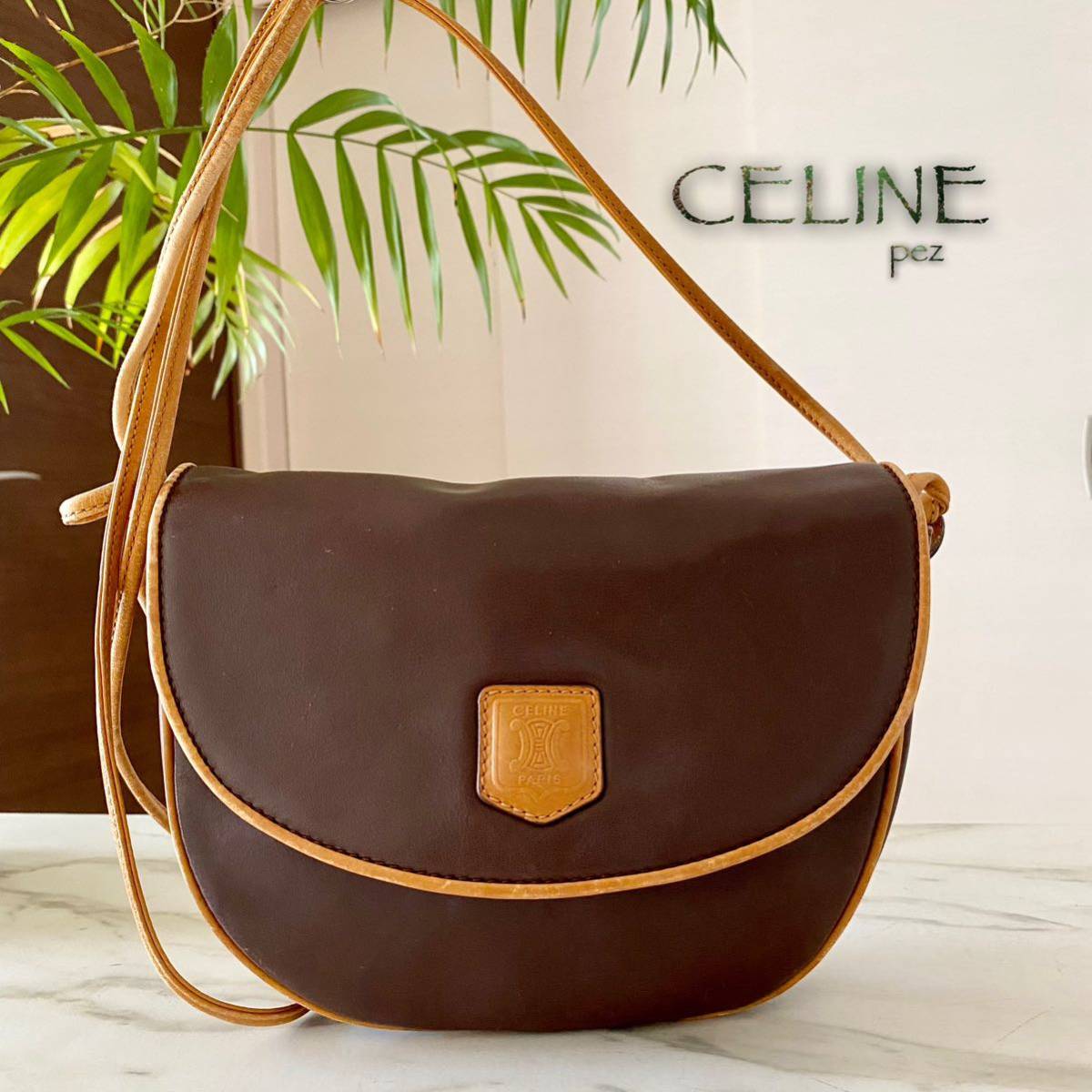 正規品 美品 CELINE オールドセリーヌ レザーショルダーバッグ