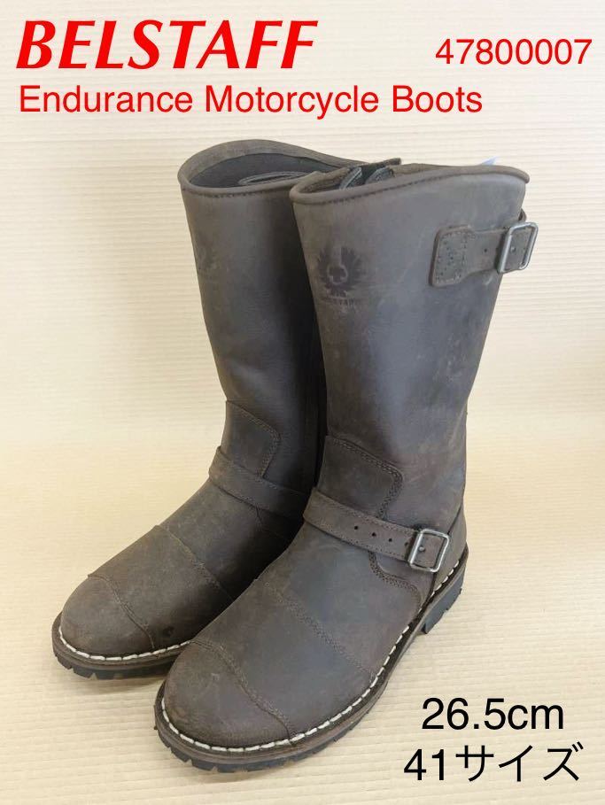 《LS015》BELSTAFF ベルスタッフ Endurance Motorcycle ブーツ ブラックブラウン 47800007 26.5cm 未使用品_画像1