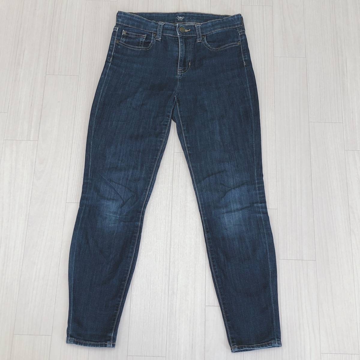 AS0873 GAP Gap lady's bottoms jeans long height Denim XS size blue blue all-purpose all season casual Denim ko-te