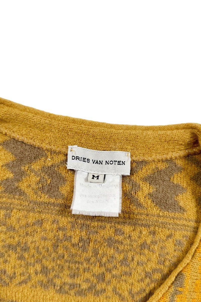 DRIES VAN NOTEN knit vest Dries Van Noten лучший вязаный желтый размер M Belgium производства Vintage 