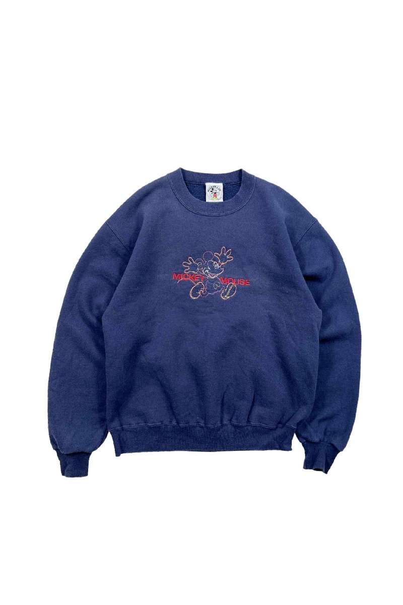 90's Made in USA MICKEY&CO. sweat ミッキー スウェット トレーナー ネイビー ヴィンテージ_画像1