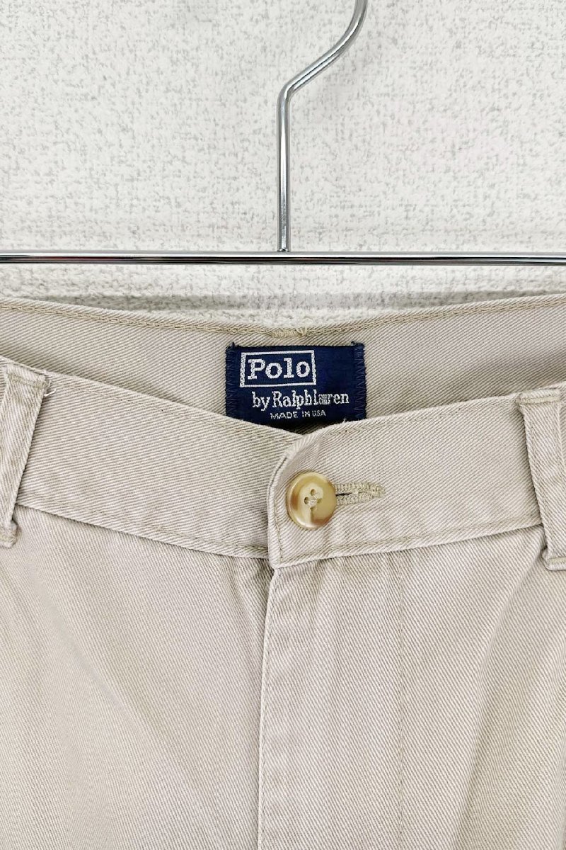 90‘s Made in USA Polo by Ralph Lauren chino pants ポロバイラルフローレン チノパンツ ベージュ系 ヴィンテージ ネ_画像3