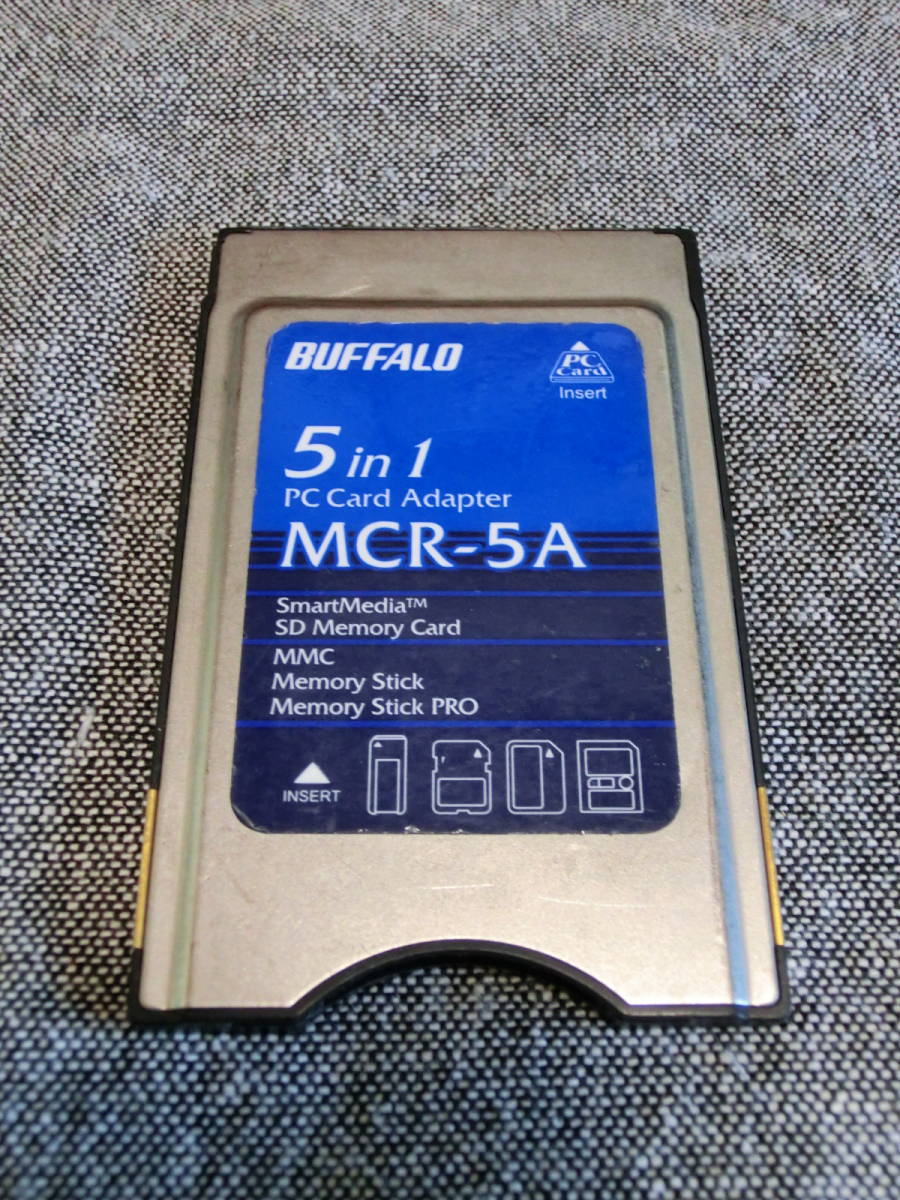 BUFFALO 5in1 PC Card Adapter MCR-5A Smart Media SD memory stick USED