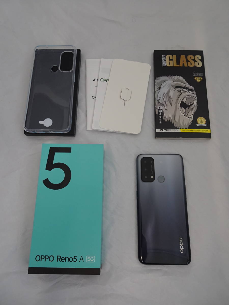 ☆美品☆OPPO Reno5 A☆シルバーブラック☆Y!mobile版☆SIMフリー