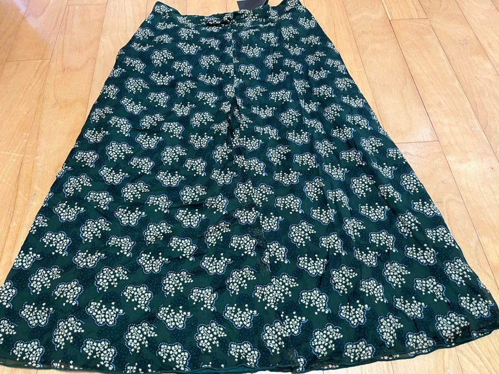  new goods * Anna Sui ANNA SUI floral print skirt * size 2 green green America made brand 