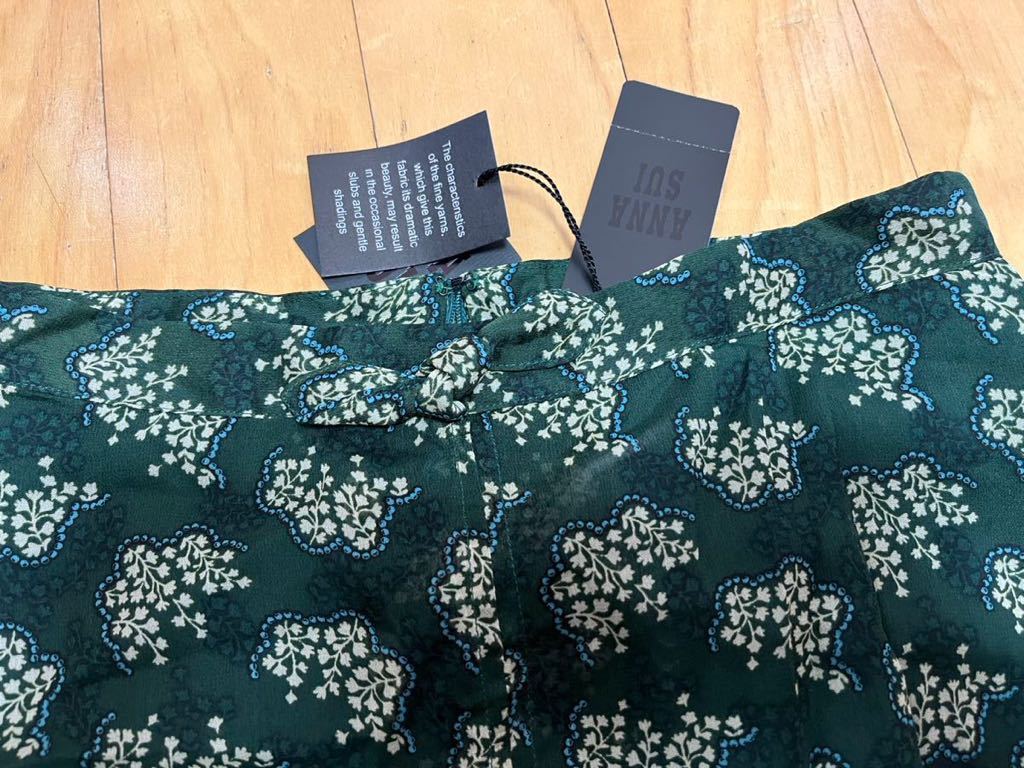  new goods * Anna Sui ANNA SUI floral print skirt * size 2 green green America made brand 