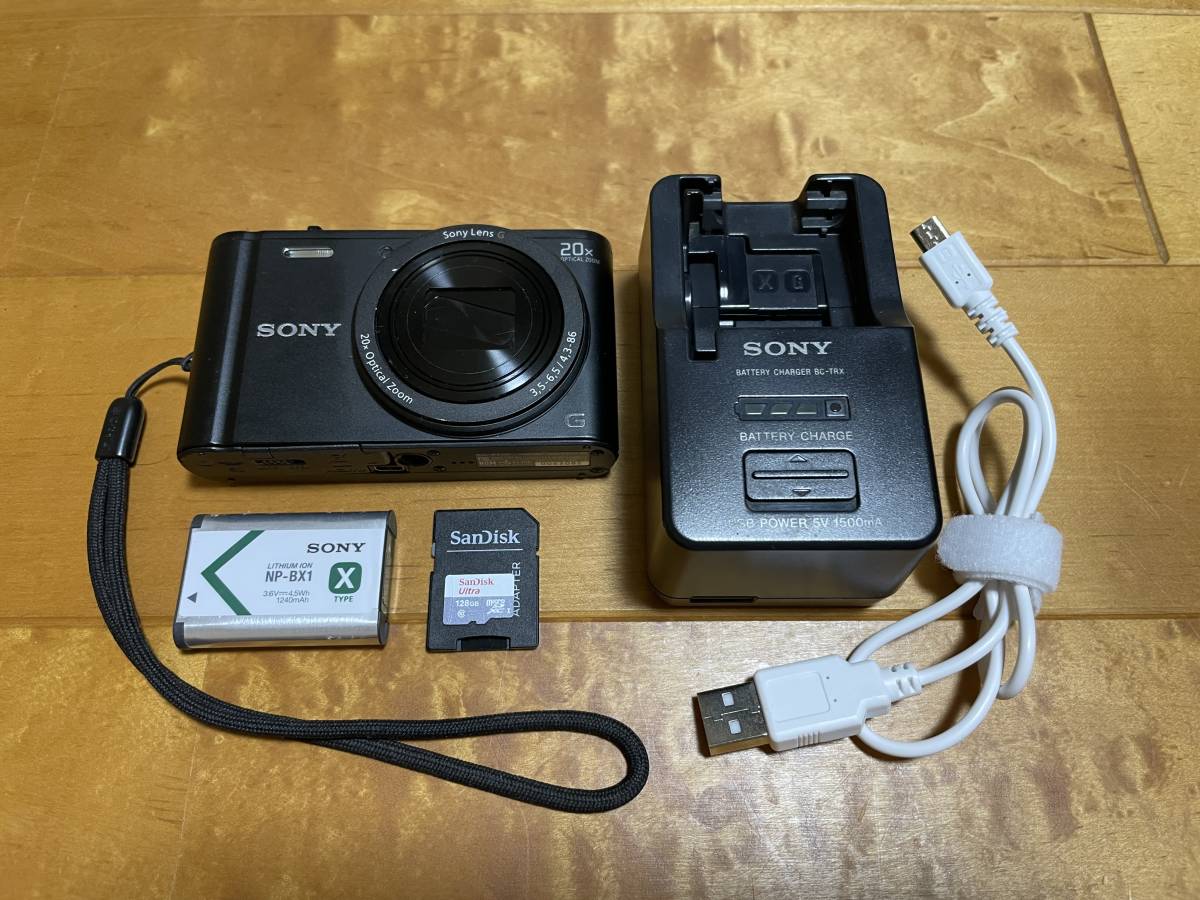 ソニー サイバーショット DSC-WX350(B) 純正充電器付き 128GBSD ソニー サイバーショット DSC-WX350(B) 純正充電器付き 128GBSD