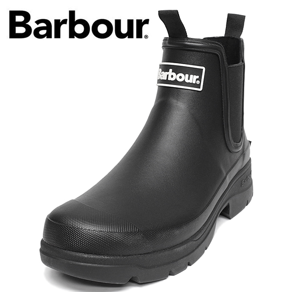 バブアー Barbour 靴 メンズ レインブーツ サイズ 9 長靴 サイドゴア レインシューズ 防水 MRF0028 BK11 新品