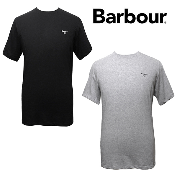 バブアー Barbour Tシャツ メンズ 半袖 カットソー ティーシャツ 2枚セット ブラック/グレー サイズM MNW0052MI33 新品