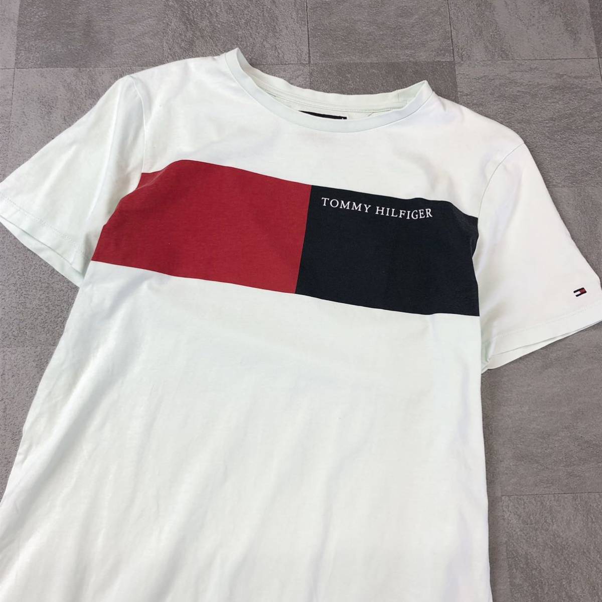 TOMMYHILFIGER トミーヒルフィガー プリントTシャツ 半袖Tシャツ コットンTシャツ ライトミントグリーン サイズ176の画像2