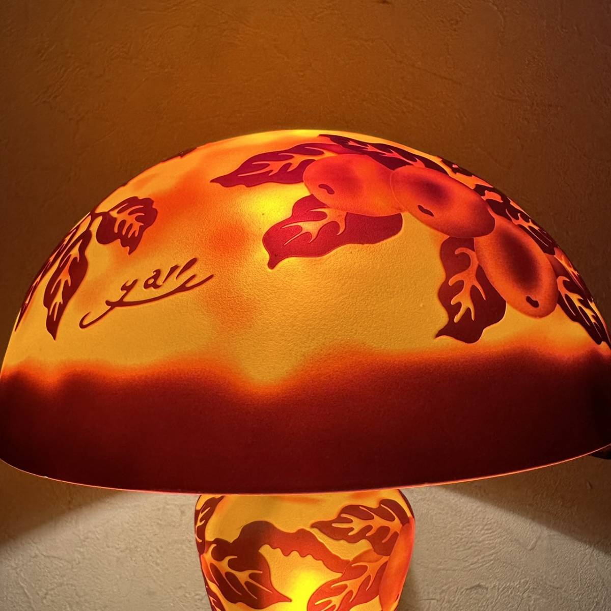 エミール ガレ ・2灯ランプ 高さ 30ｃｍ ◆ フロア照明 ナイトスタンド 素晴らしい逸品 FQ508の画像8