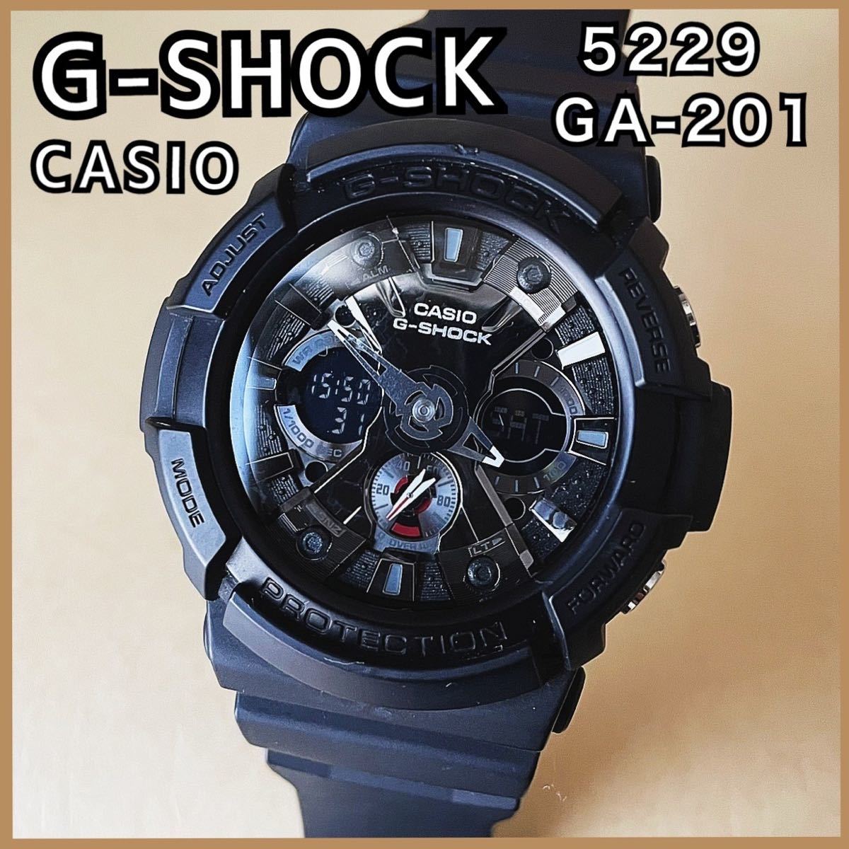 現品限りCASIO G-SHOCK カシオ Gショック 5229 GA-201 ブラック 人気ブランド 腕時計 中古usedの画像1