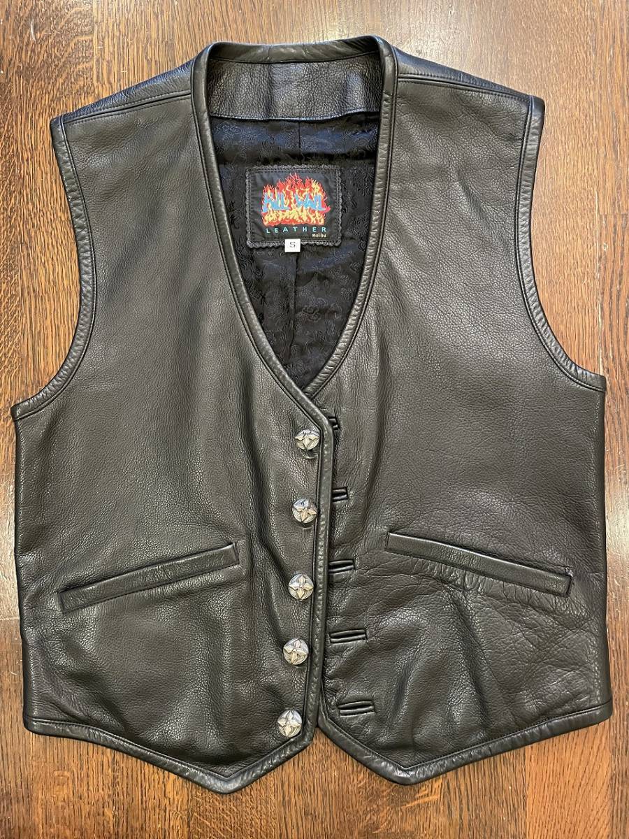 * free shipping * rare America book@ country limited sale commodity * Bill Wall Leather * Italian XTC leather LV-MENSVEST*
